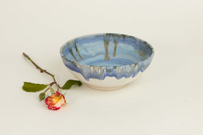 Swirly Blue Medium Serving Bowl