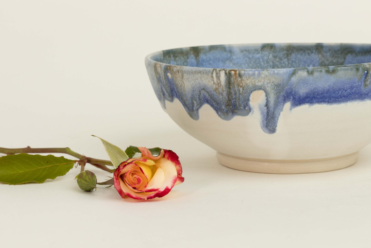 Swirly Blue Medium Serving Bowl