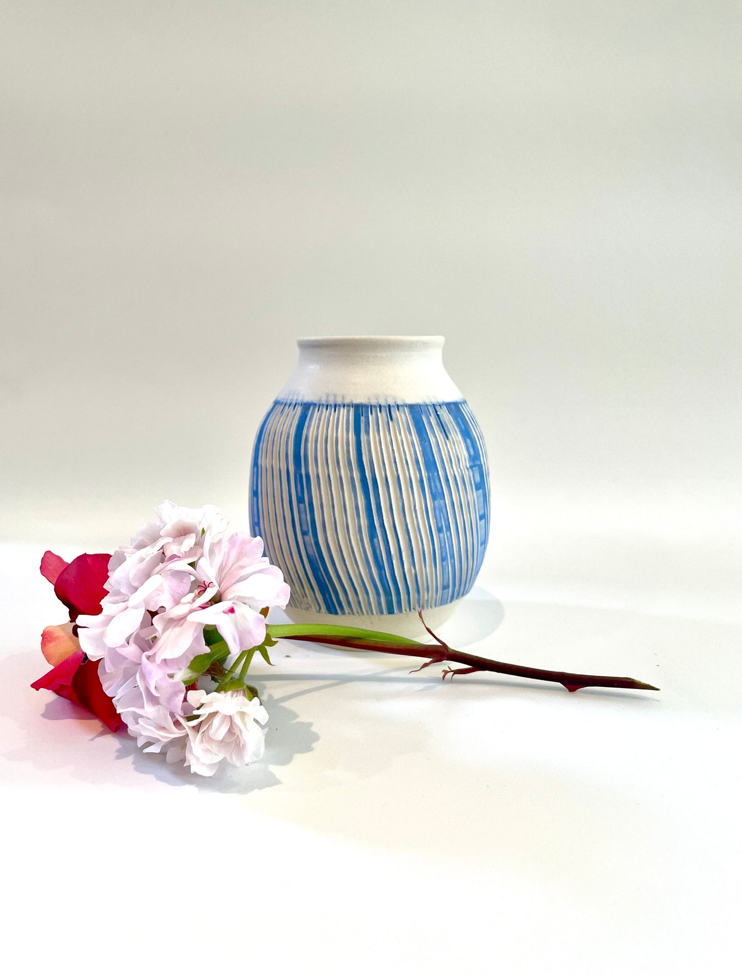 Velvet Indigo Bud Vase/ Moon Jar