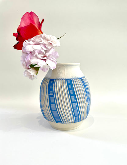 Velvet Indigo Bud Vase/ Moon Jar