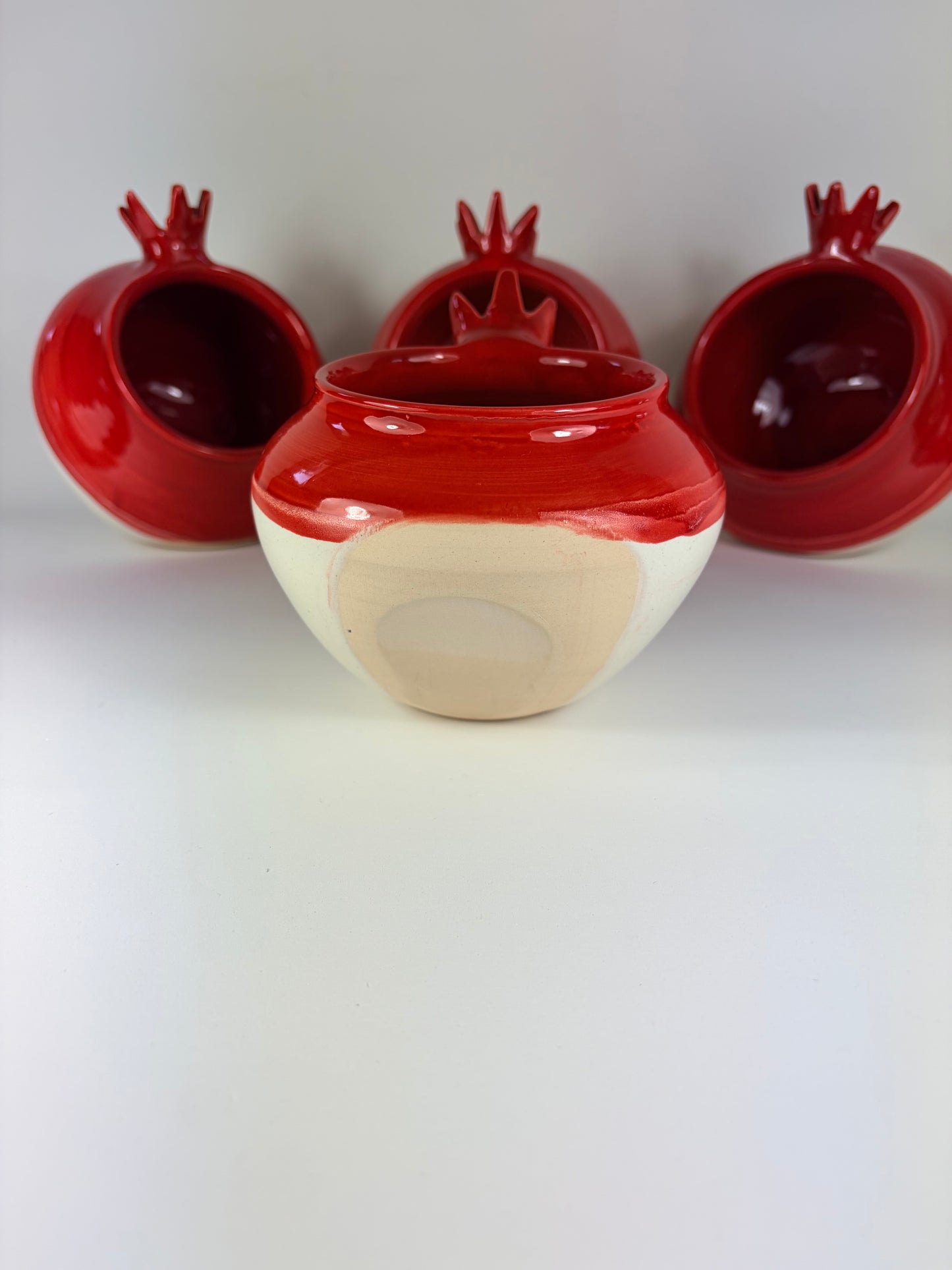 Half pomegranate ceramic bowl/ half pincher