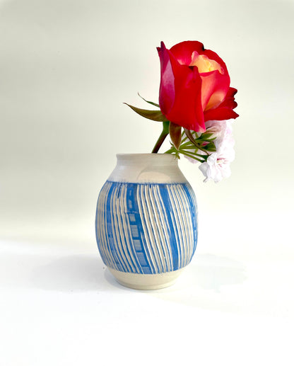 Velvet Indigo Bud Vase/ Moon Jar