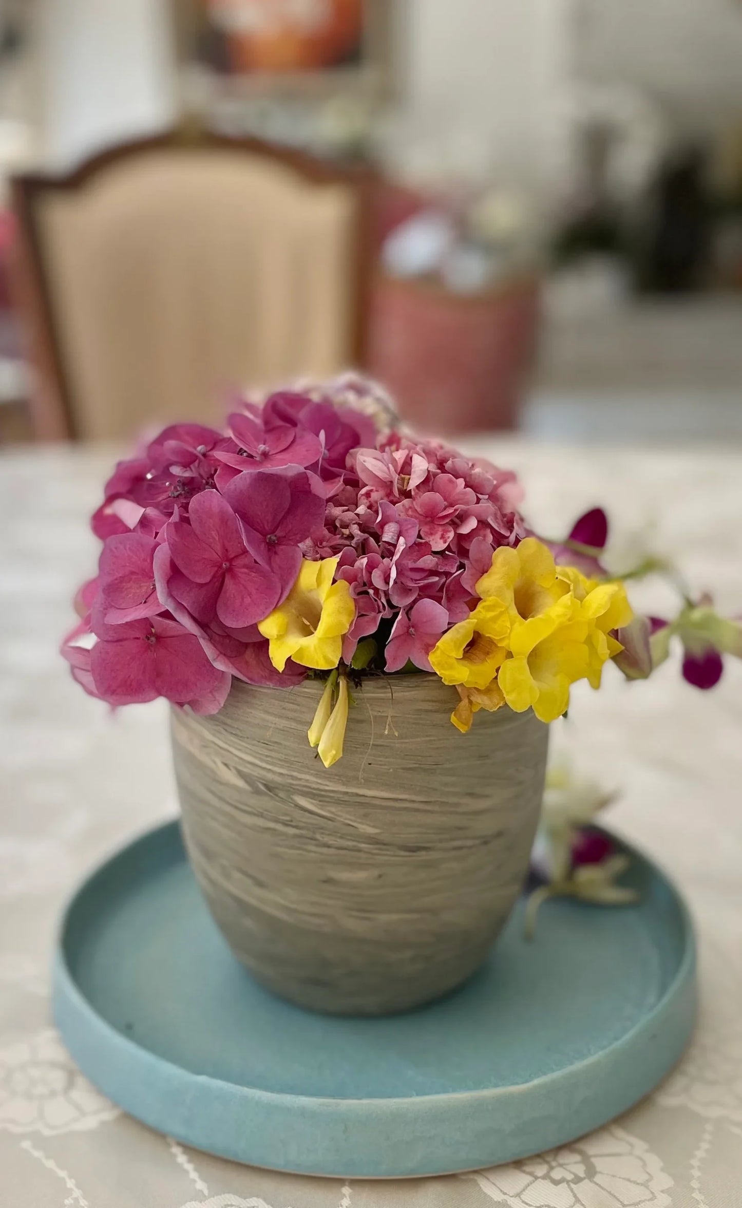 Marbled Tall Bowl Vessel