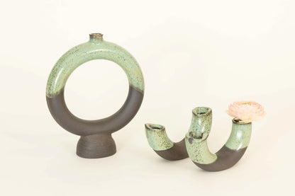 Jade Donut Vase/Candle Holder