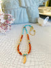 Amazonite Carnelian feather necklace (long)