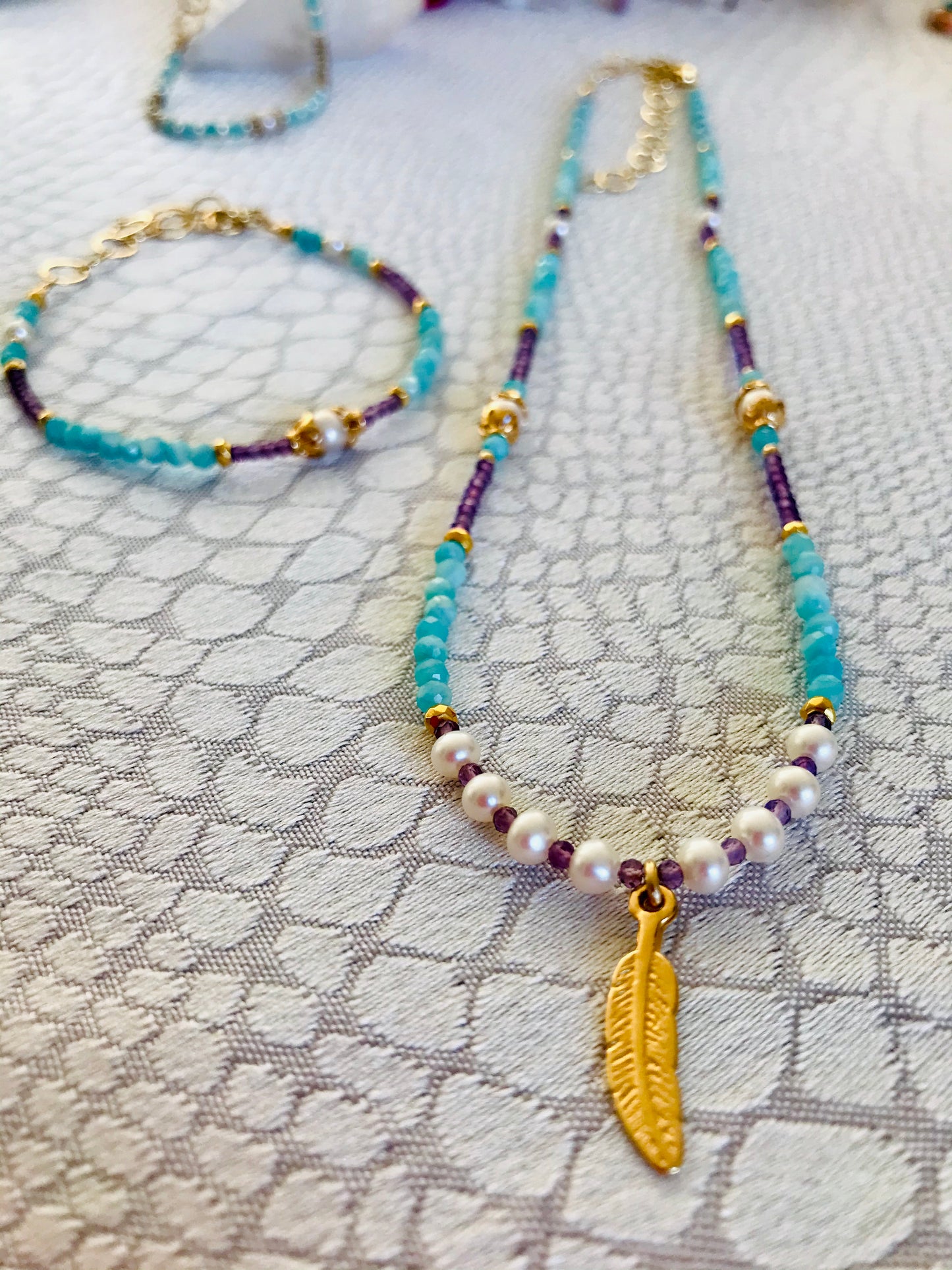 Amazonite & Amethyst Set