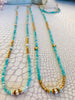 Amazonite Pyrite Long Stacking Necklace