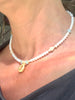 Pearl Aquamarine Choker & Sea shell charm