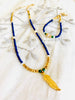 Lapis Lazuli Malachite Feather charm necklace