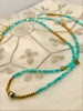 Amazonite Pyrite Long Stacking Necklace