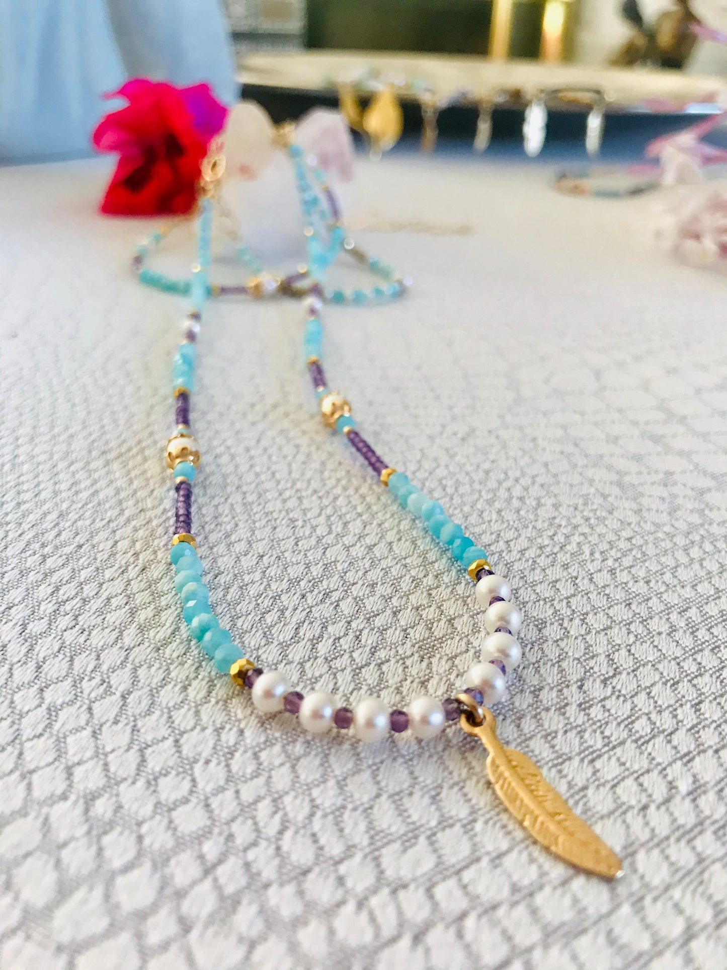 Amazonite & Amethyst Set