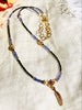 Tanzanite Black Spinel Merkavah Feather Necklace