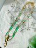 Moonstone Chrysoprase Feather Charm Necklace