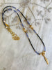 Tanzanite Black Spinel Merkavah Feather Necklace